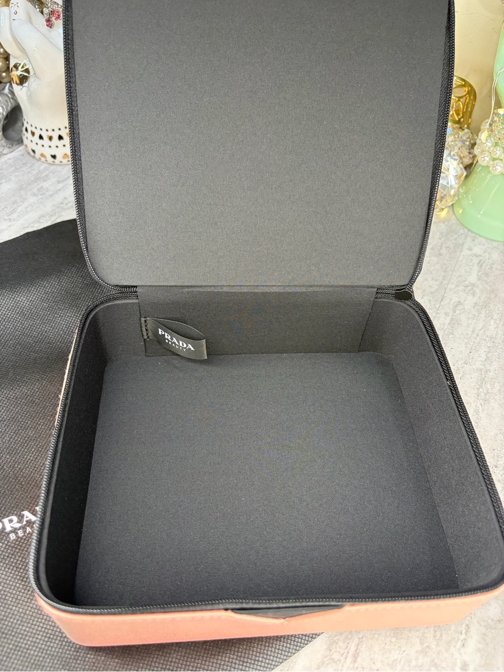 Prada Beauty Train Case Zip Box Pink/blush Black Never Used - Picture 2 of 4